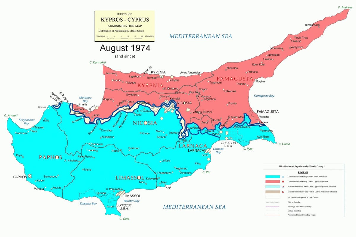 Kort over Cypern division