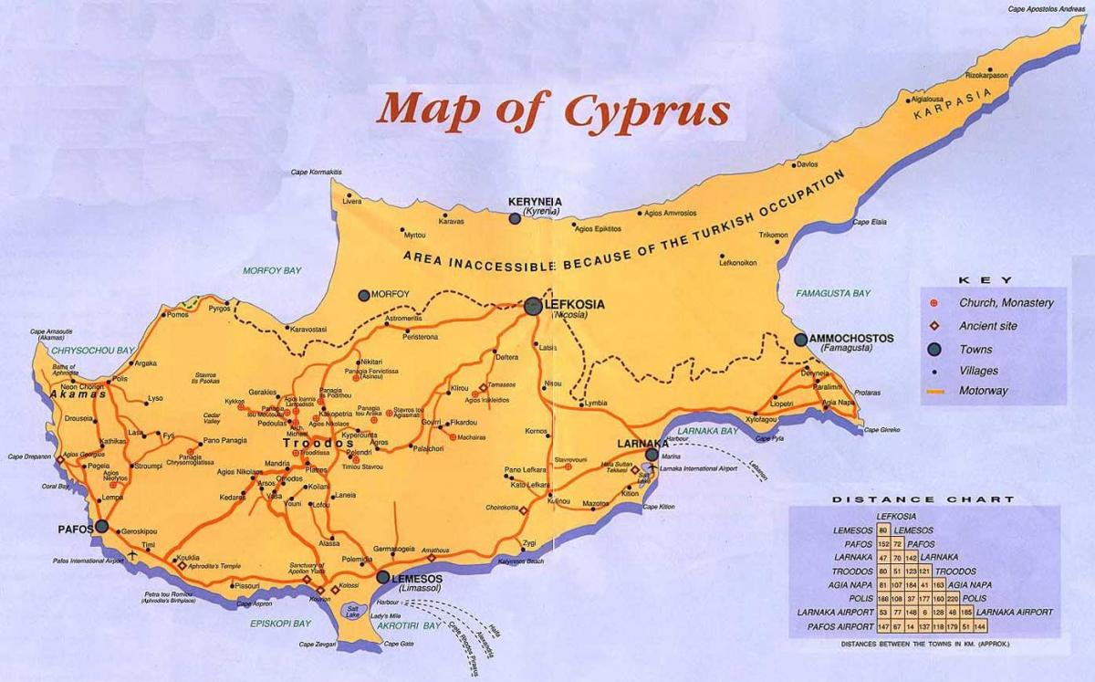 Cypern ferie destinationer kort