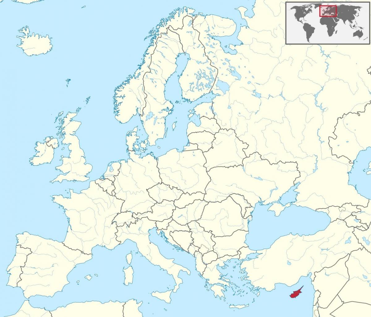 verden kort, der viser, Cypern