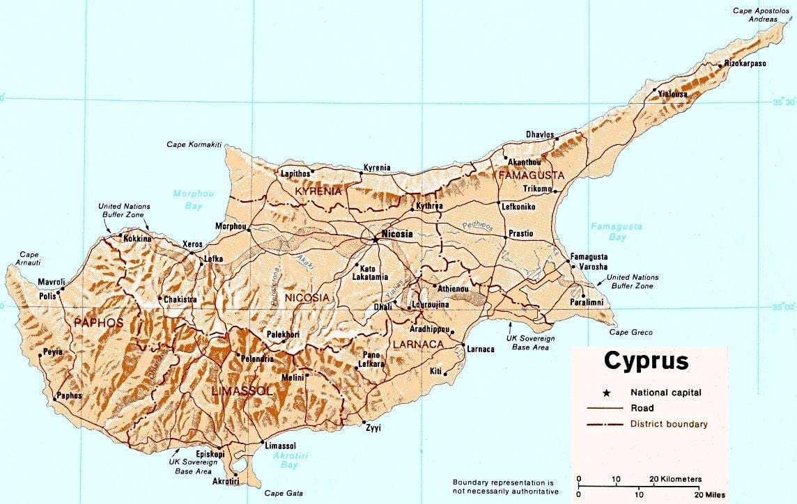 paphos Cypern kort turist