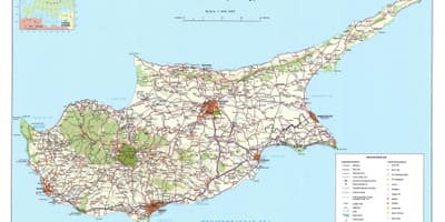 Kort over Cypern sightseeing