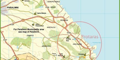 Street map i protaras, Cypern